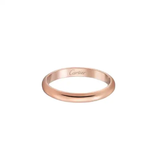Cartier, creative design golden ring with letters for men and women, simple and elegant design, 18 carat, pink gold, for beloved