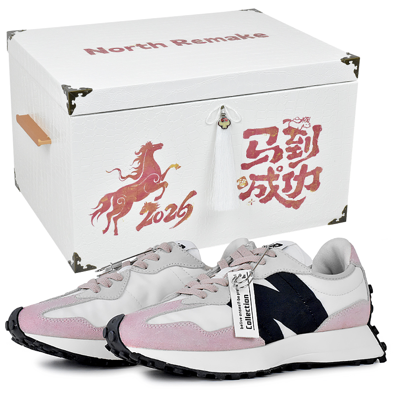New Balance NB 327 Abrasion Resistant Low top Running Shoes Women’s White Black Pink