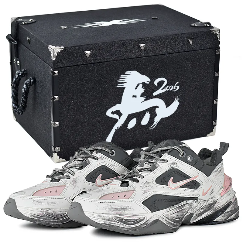 Nike M2K Tekno Old Dream Pink Shadow Abrasion Resistant Low top Chunky Sneakers Women's Gray Black