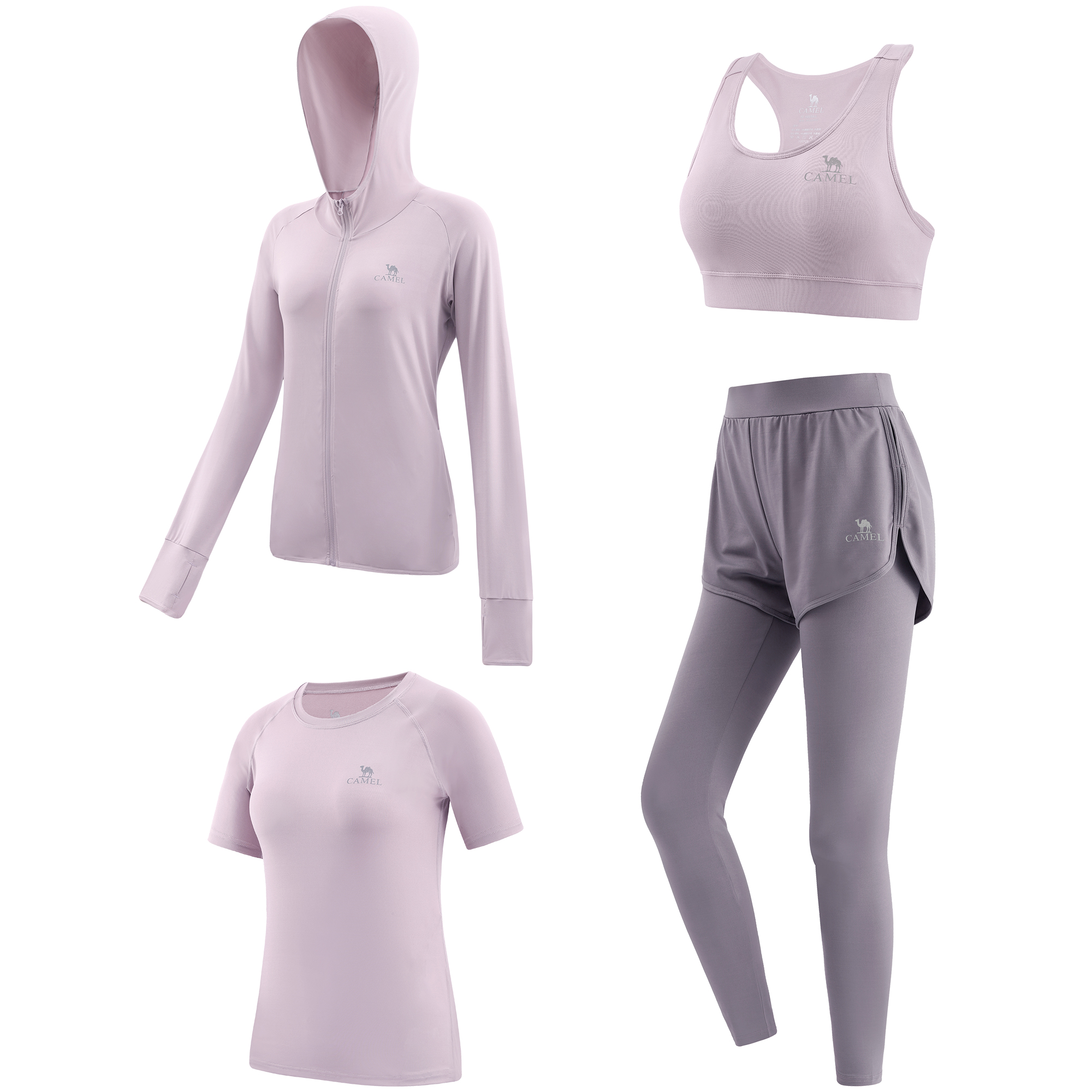 CAMEL Fitness Sets Women’s Crew Neck Moderate