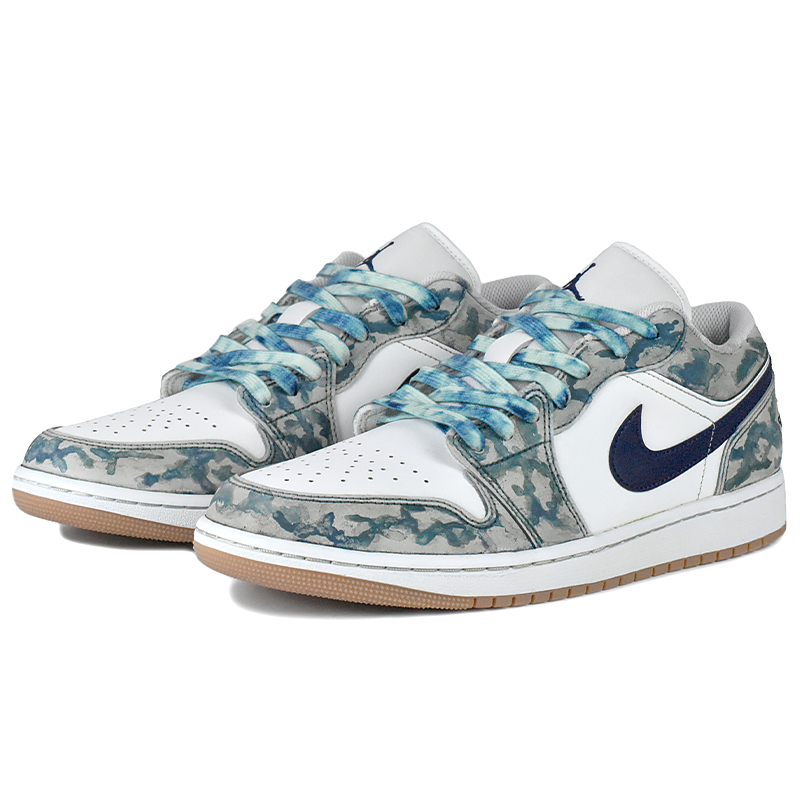 Jordan Air Jordan 1 Low top Vintage Basketball Shoes Unisex White Gray