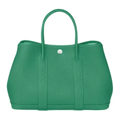 HERMES Garden Party Negonda Calfskin Handbag 30 Women's O6 Vert Jade Protea Green