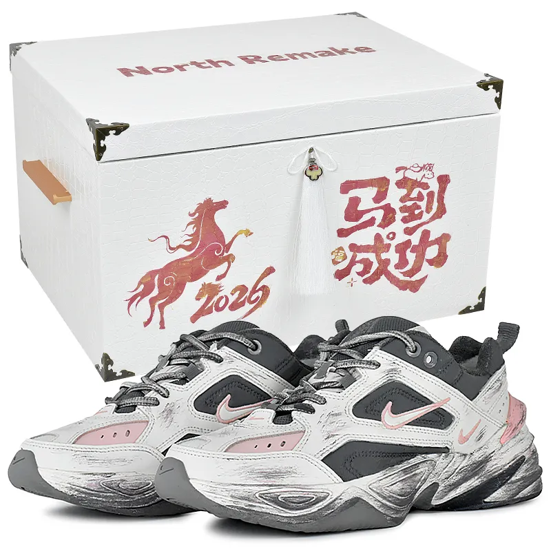 Nike M2K Tekno Abrasion Resistant Low top Chunky Sneakers Women's Gray Black