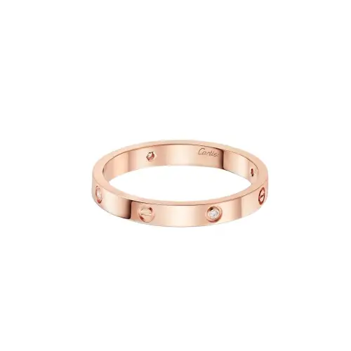 CARTIER LOVE 18K Gold Diamond Rings Unisex Rose Gold