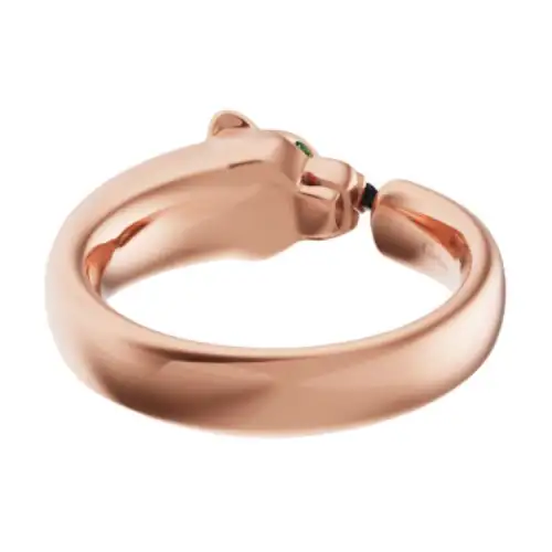 CARTIER PANTHÈRE 18K Gold Onyx Saphire Rings Unisex Rose Gold