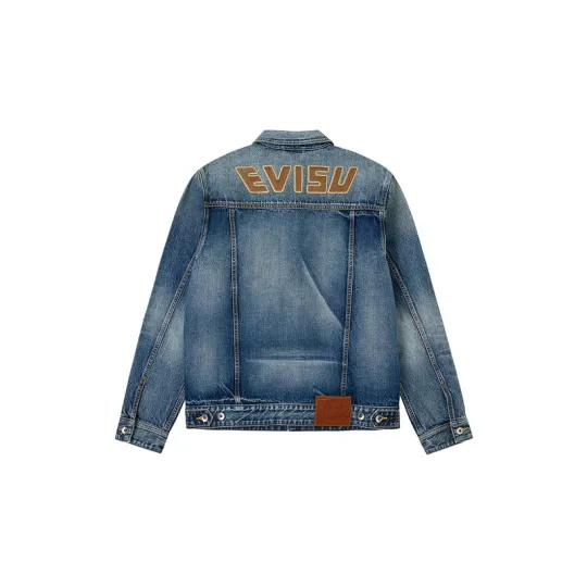 Lucky God EVISU Год Лошади, ограниченная серия 2026, весенняя джинсовая куртка с нашивкой чайки, мужской стиль