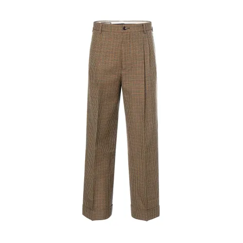 GUCCI Checkered Pleat Detailed Trousers