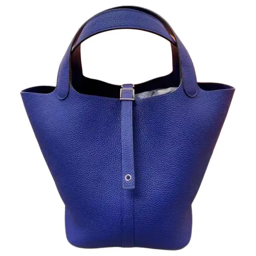 HERMES Picotin Lock Maurice Bullock Leather Basket Bag, Bucket Bag, Handbag 22 Women's 73 Bleu Saphir Sapphire Blue