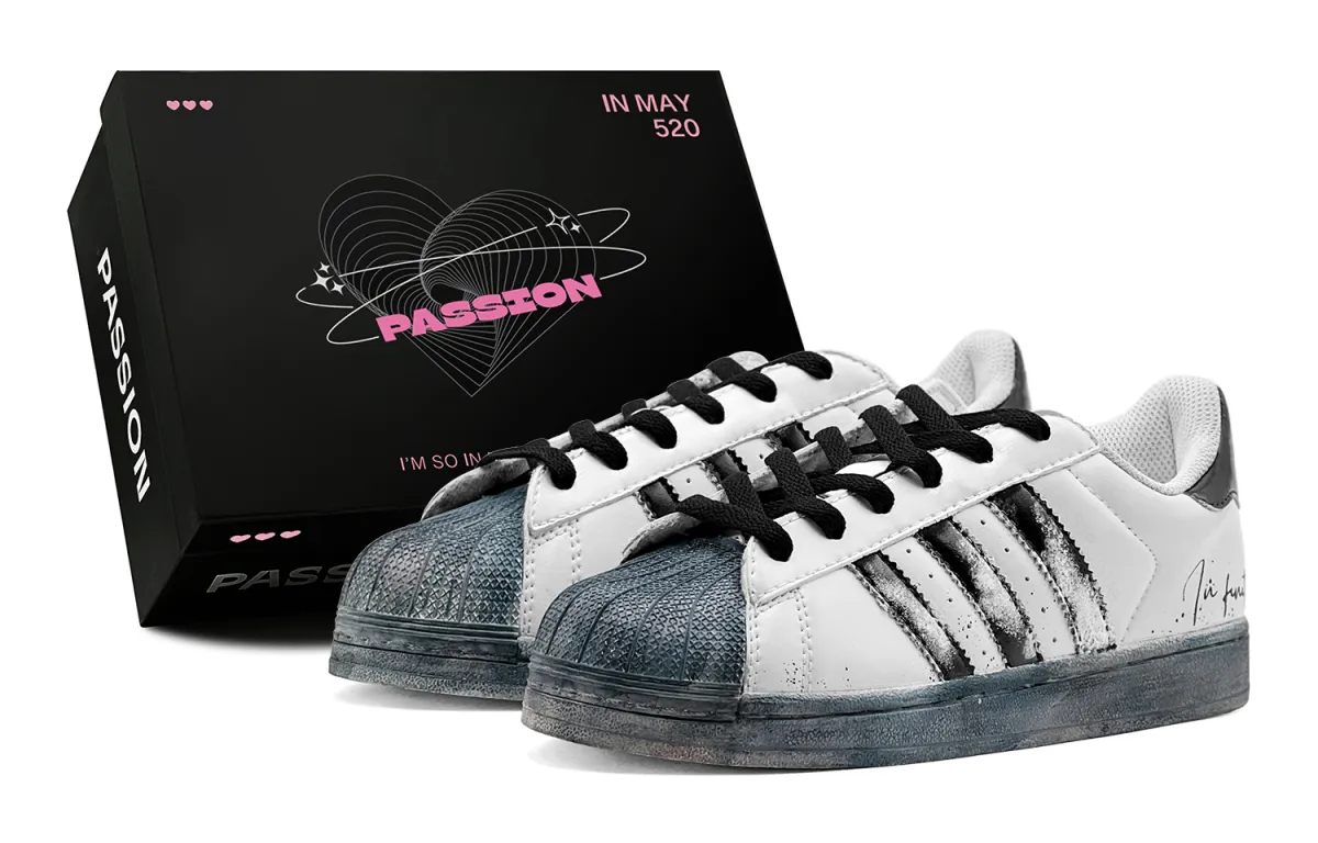 Adidas Originals Superstar 2 Blue Rust, Distressed, Graffiti, American Streetwear, Creative Vintage, Individual Low top