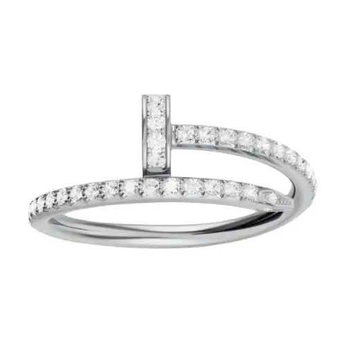 CARTIER JUSTE UN CLOU 18K Gold Diamond Rings Unisex White Gold