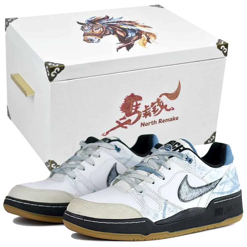 Nike Full Force Low top Skateboard Shoes Men's Blue White