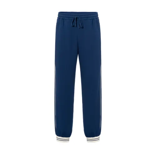 GUCCI Knitted Sweatpants Men's Blue