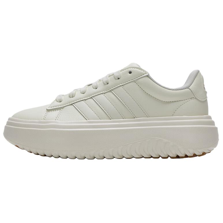 Женские кеды adidas Grand Court Platform (бежево-белые)