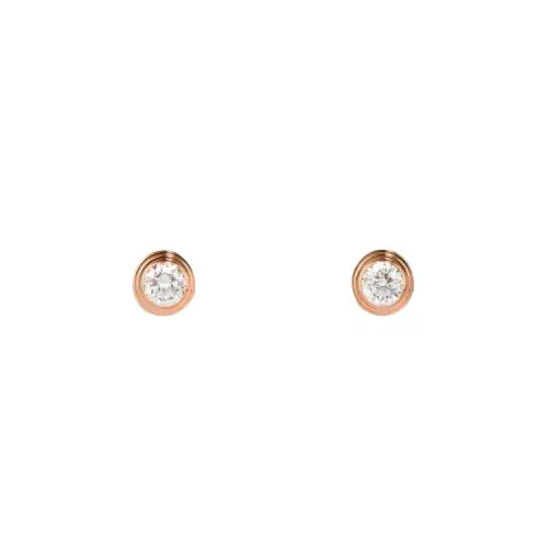 Cartier 18K Rose Gold D'Amour Diamond Earrings