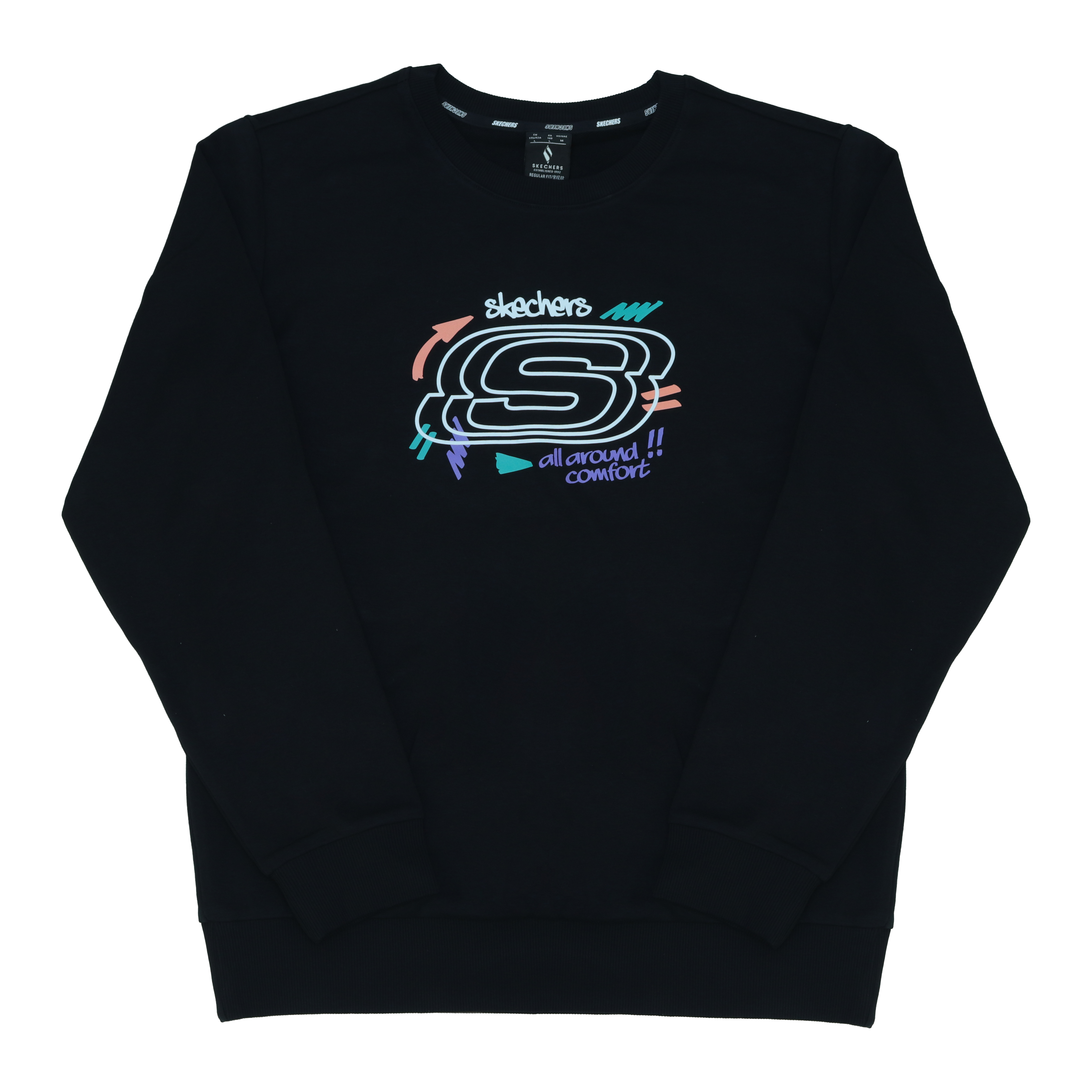 Худи Skechers с графическим принтом (черное)