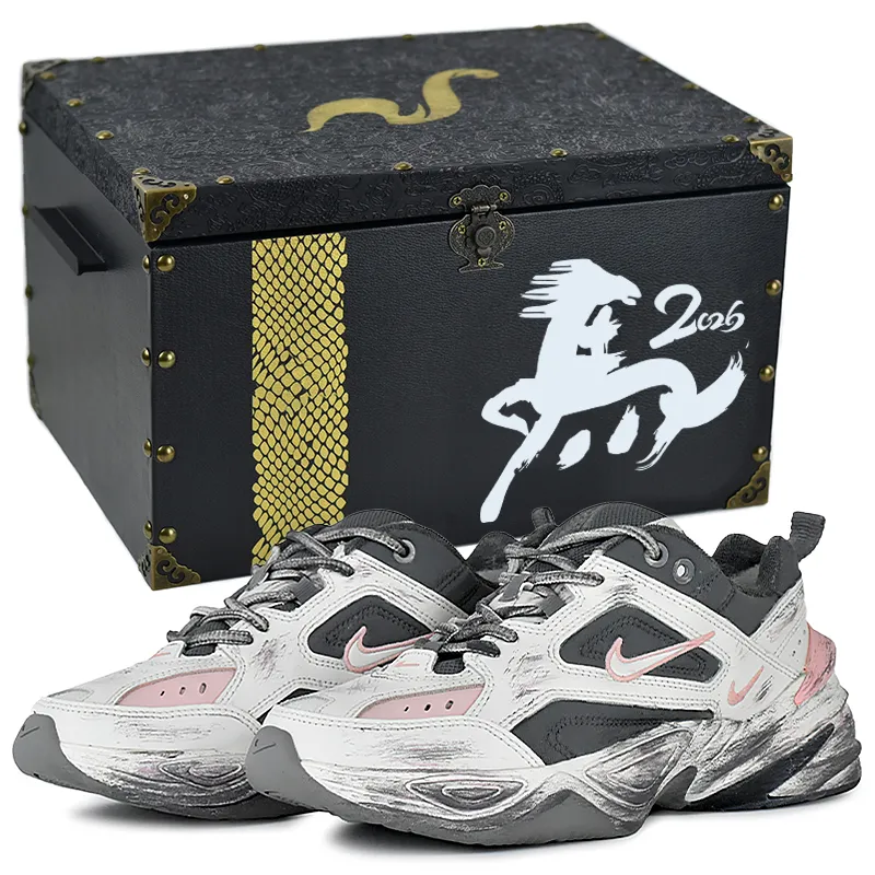 Nike M2K Tekno Abrasion Resistant Low top Chunky Sneakers Women's Gray Black