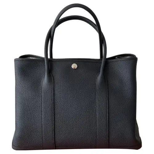 HERMES Garden Party Negonda Cow Leather Handbag 36 Women's Indigo/Aztec Blue