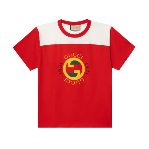 GUCCI T Shirts Men's Red Crew Neck Moderate Straight Fit