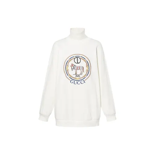 GUCCI Jersey Sweatshirt With Embroidery Sweatshirt Women's White