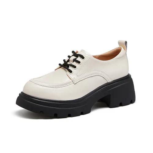 CAMEL Camel classic versatile retro British style heightening casual leather shoes for women