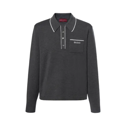 GUCCI Logo-intarsia Polo Shirt