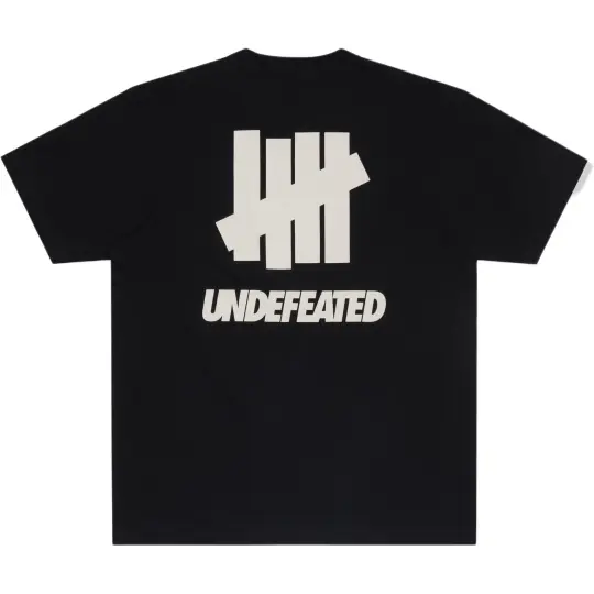 UNDEFEATED SS26 классическая футболка с короткими рукавами и контрастным логотипом в пять полосок, одинакового стиля для мужчин и женщин