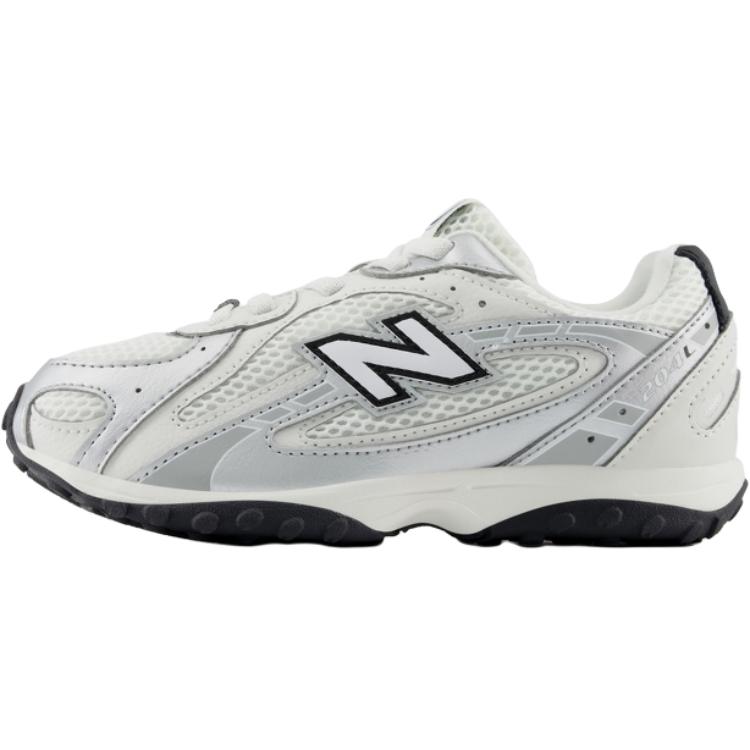 Детские кроссовки New Balance 204L (бело-серебристые)