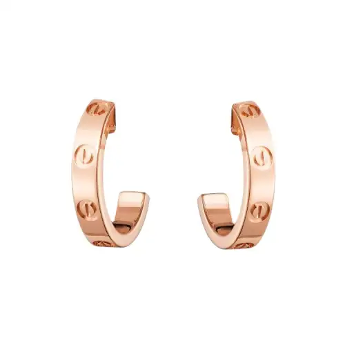 CARTIER LOVE 18K Gold Earrings Unisex Rose Gold