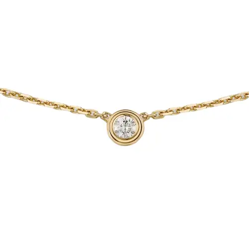 CARTIER D'Amour Collection 18K Gold Diamond Necklaces Unisex Gold