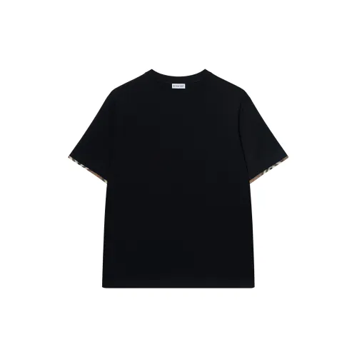 Burberry T Shirts Men's Black Crew Neck Moderate Straight Fit