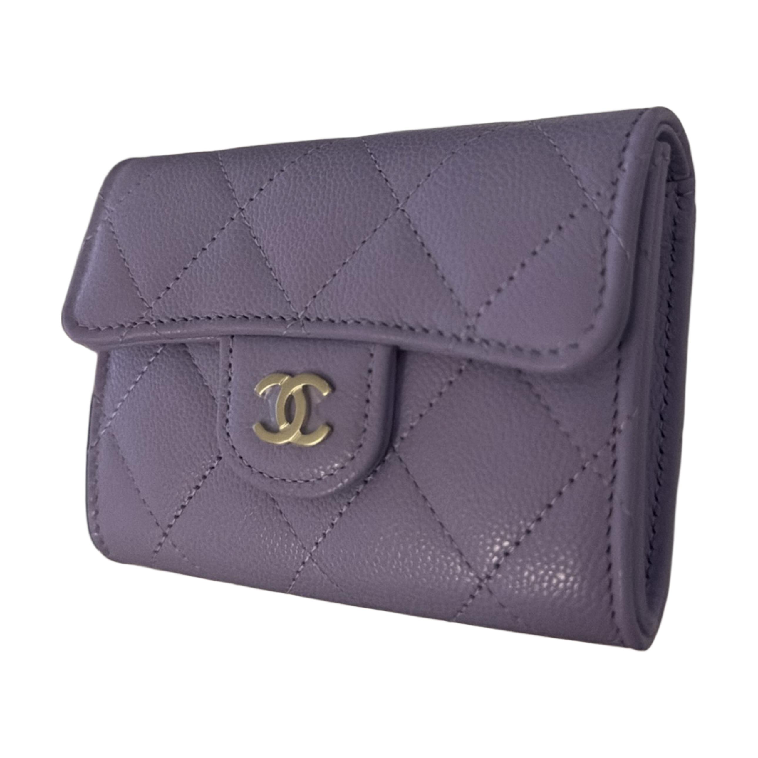 Женский кошелек Chanel Classic Flap CF (фиолетовый) — фото 2