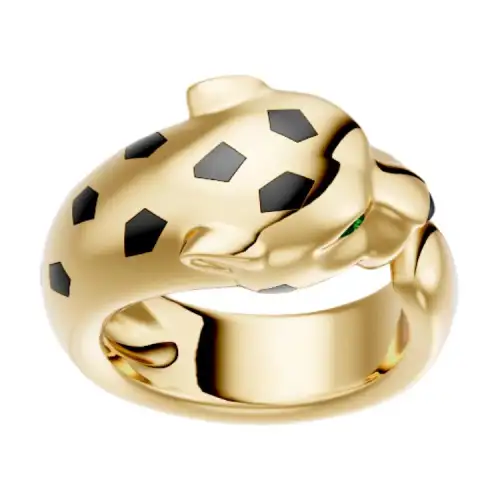 CARTIER Panthère De Cartier 18K Gold Tsavorite Rings Unisex Gold