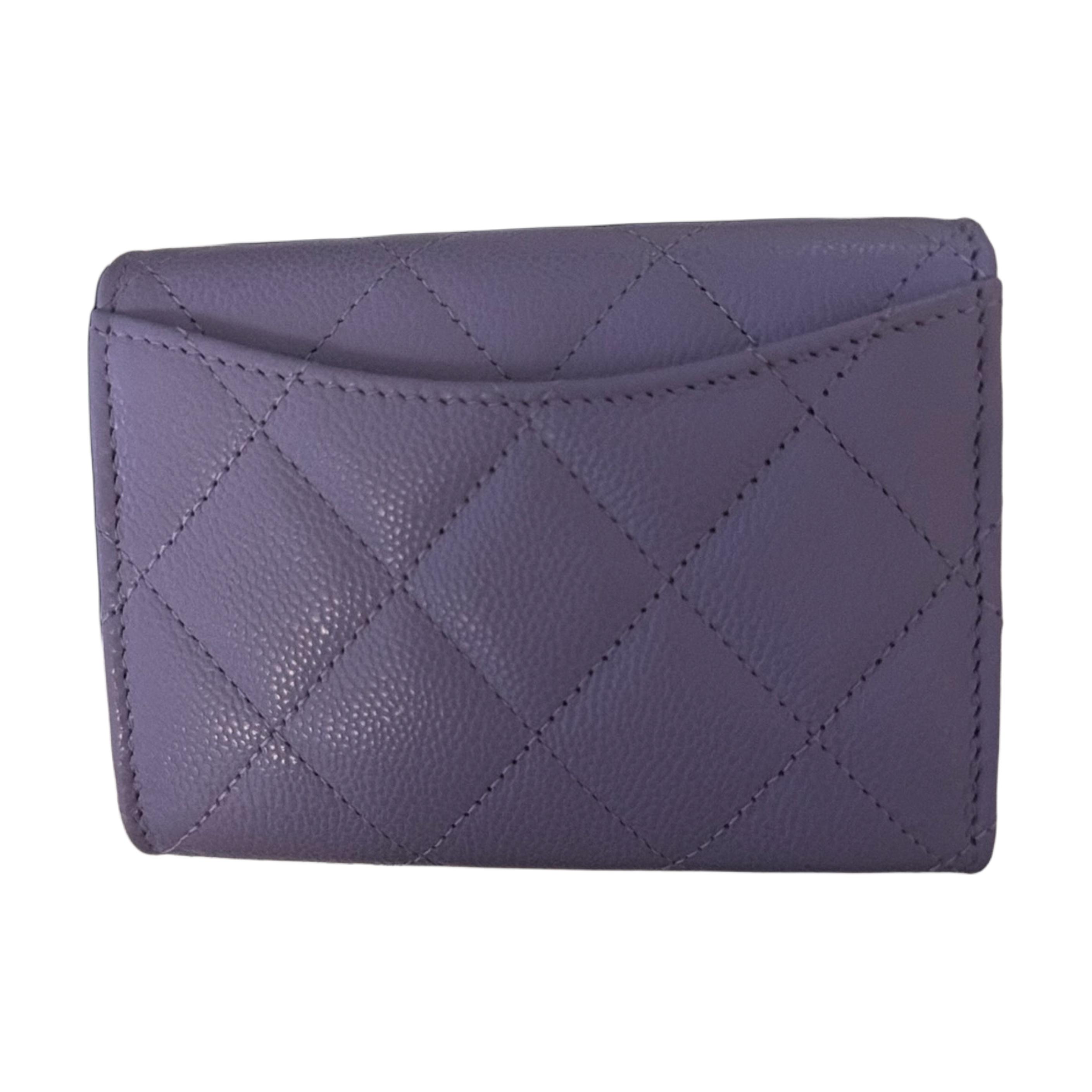 Женский кошелек Chanel Classic Flap CF (фиолетовый) — фото 4