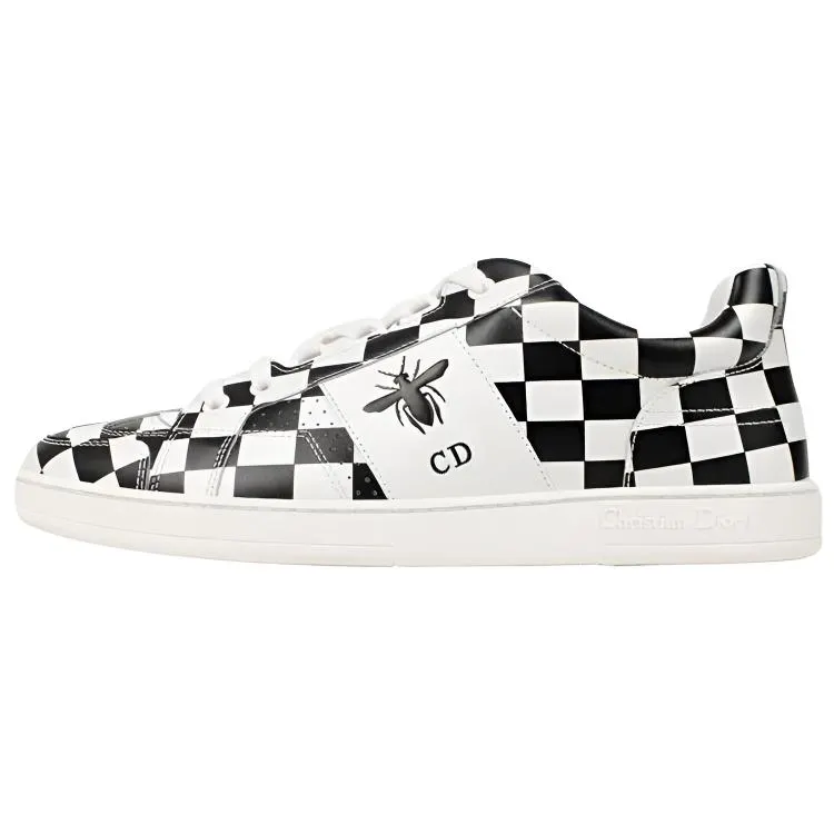 DIOR D Bee Leather Low top Skateboard Shoes Women's Black