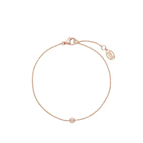 CARTIER D'Amour Collection 18K Gold Diamond Bracelets Unisex Rose Gold