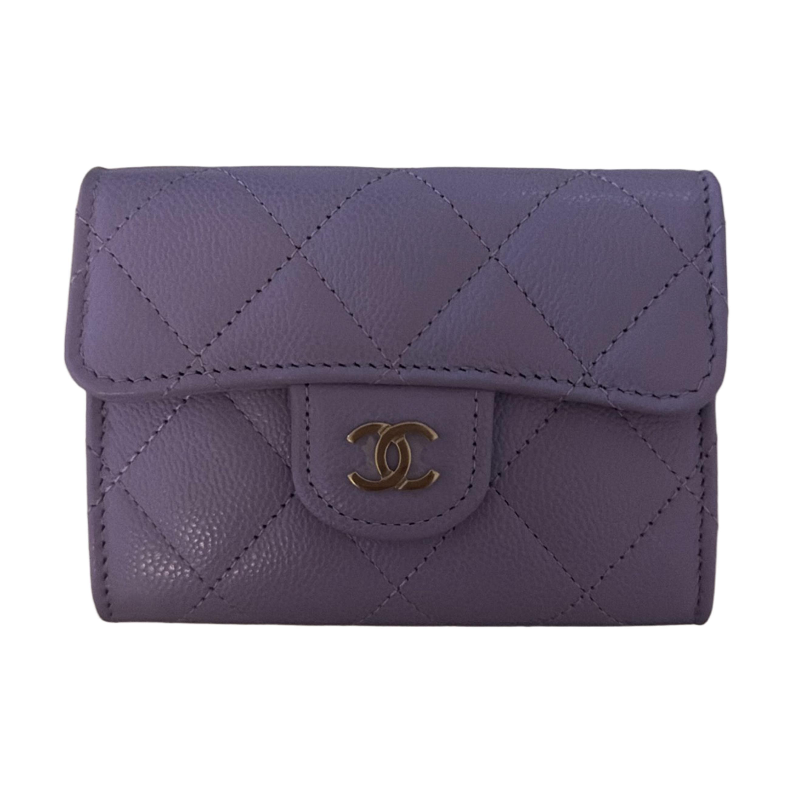 Женский кошелек Chanel Classic Flap CF (фиолетовый)