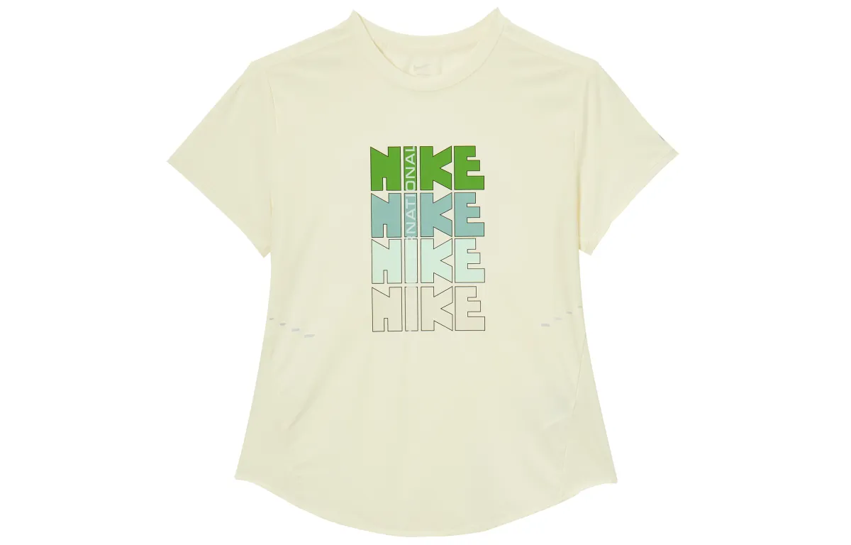 Nike T-Shirts Women's Beige Crew Neck Moderate Other