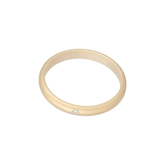 CARTIER 1895 Series 18K Gold Diamond Rings Unisex Gold