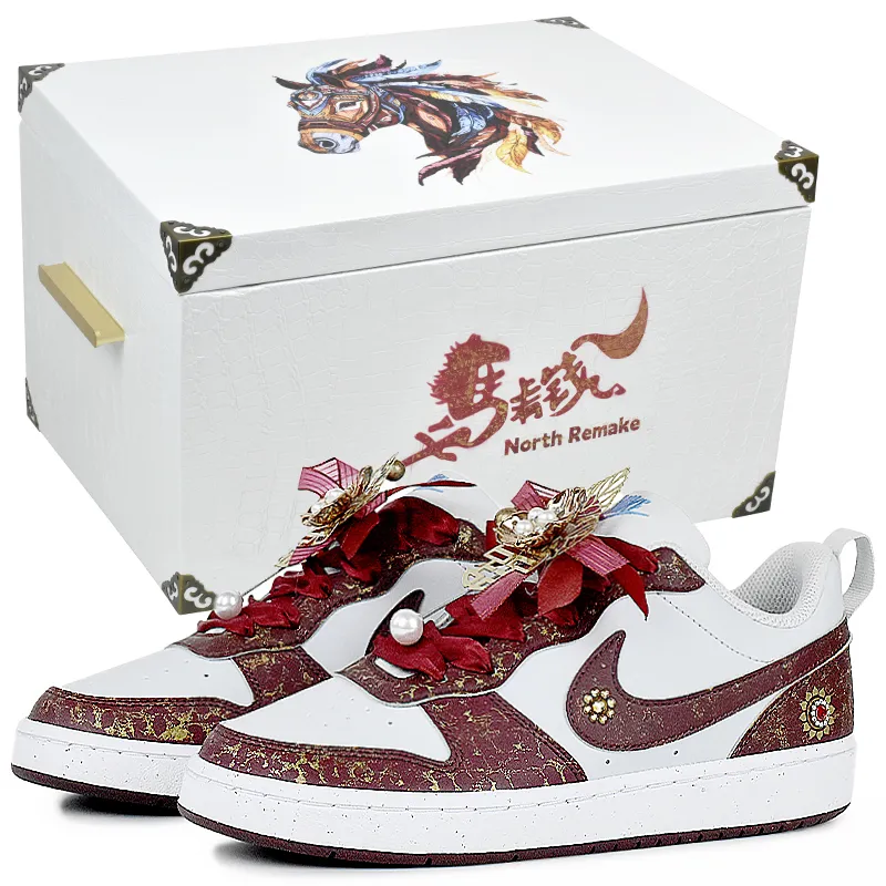 Nike Court Borough Lightweight Low top Skateboard Shoes Women's White Red