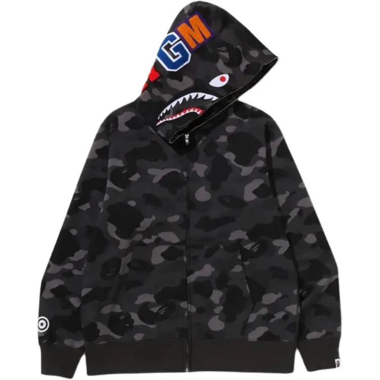 A BATHING APE SS26 COLOR CAMO SHARK FULL ZIP HOODIE Sweatshirt Unisex