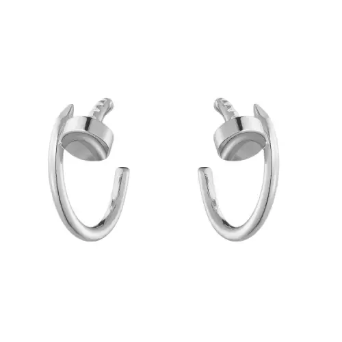 CARTIER JUSTE UN CLOU 18K Gold Earrings Unisex White Gold