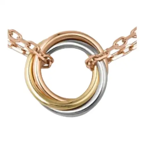 CARTIER Trinity Series 18K Gold Necklaces Unisex Multicolor