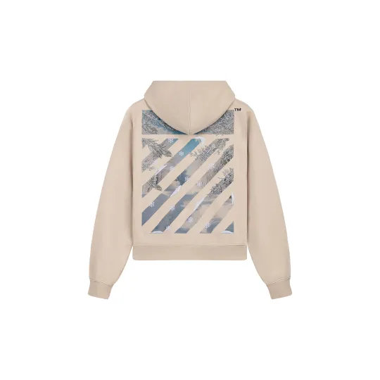 OFF-WHITE трехмерная вышивка с изображением кленового цветка, снега и луны, модная легкая роскошная тенденция, универсальная толстовка с капюшоном на молнии, одинаковый стиль для мужчин и женщин