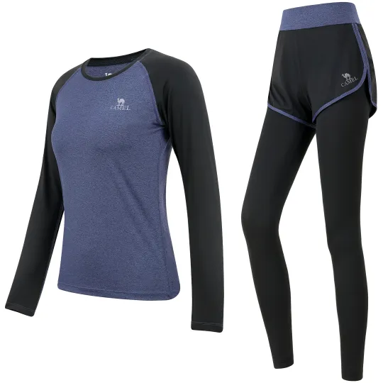 CAMEL Fitness Sets Women's Crew Neck Moderate