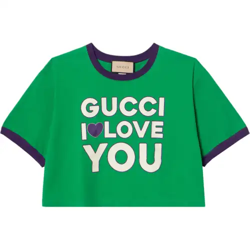 GUCCI FW23 Drop Shoulder Sleeve T Shirt Women's Green