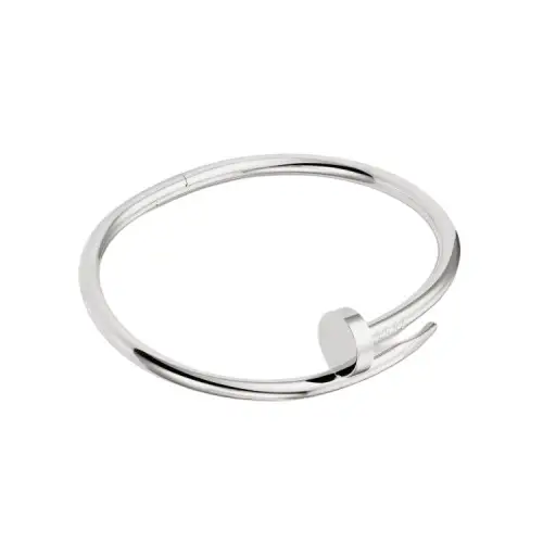 CARTIER JUSTE UN CLOU 18K Gold Bangles Unisex White Gold