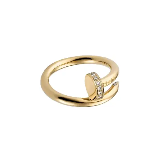 CARTIER JUSTE UN CLOU 18K Gold Diamond Rings Unisex Gold