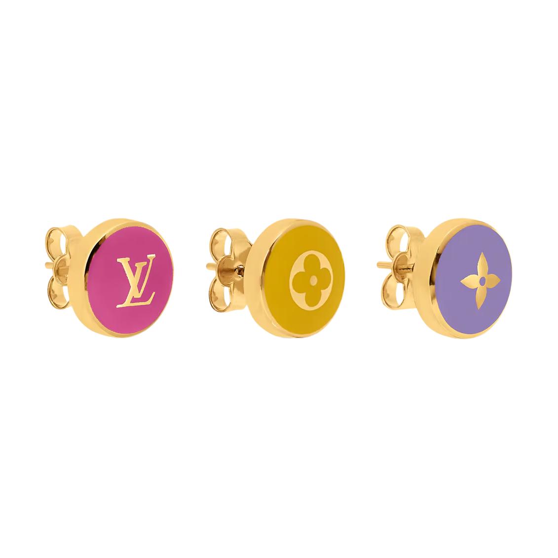 Женские серьги Louis Vuitton (розово-золотой)