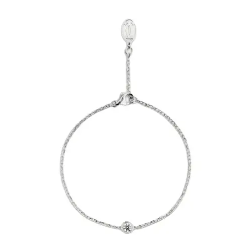 CARTIER D'Amour Collection 18K Gold Diamond Bracelets Unisex White Gold