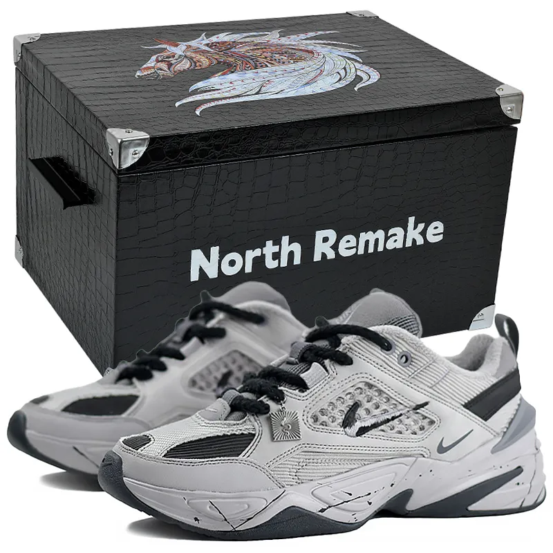 Nike M2K Tekno Slip Resistant Abrasion Resistant Low top Chunky Sneakers Unisex Gray